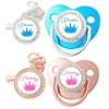 Luxury Baby Pacifier Clips Crown Princess Prince Pacifiers Holder Silicone Infant Nipple Teether Bpa Free Newborn Shower Gifts 1