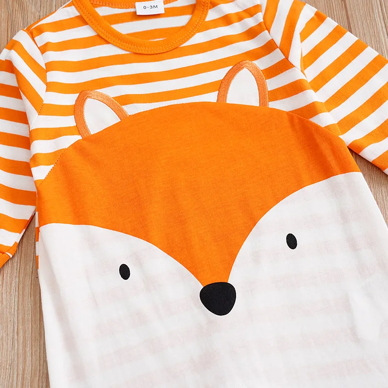 Fox Printed Clothes Spring and Autumn Baby Boys Girls Clothing