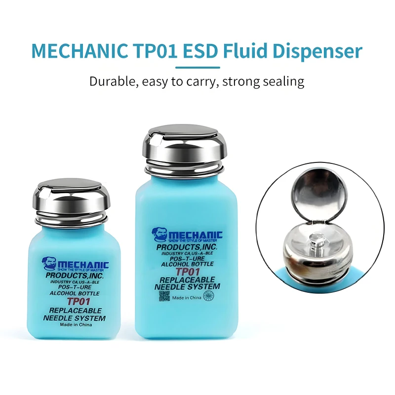 Alcohol Bottle MECHANIC TZ01 TP01 Anti-static For Motherboard Cleaning Industrial Stainless Steel Solution Dispenser