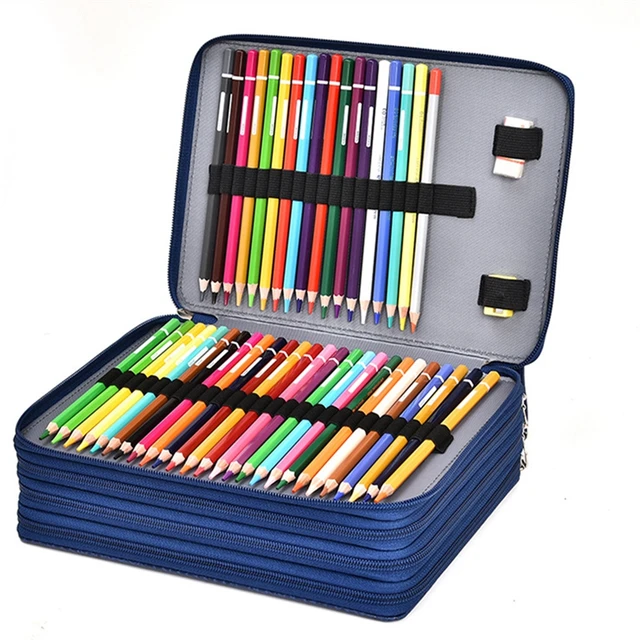 Sac de rangement pour crayons de couleur 120/150/200 trous, trousse à  crayons de grande capacité, porte-boîte, fournitures scolaires, papeterie  pour étudiants - AliExpress