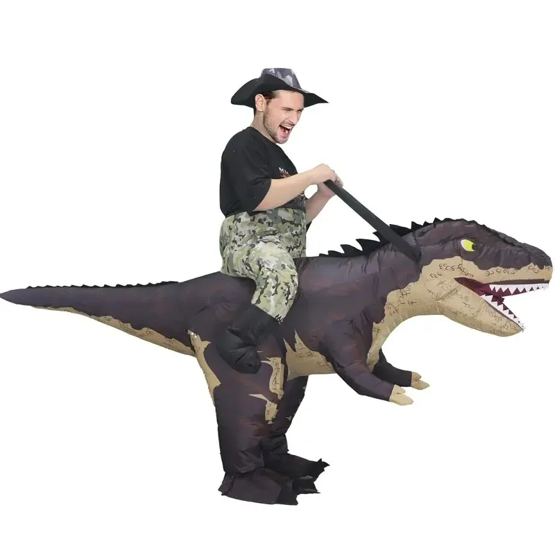 Ride Tyrannosaurus Inflatable Dinosaur Costume T-rex for Adult Inflatable Fantasy Role-play Fancy Halloween Mascot Party Apparel