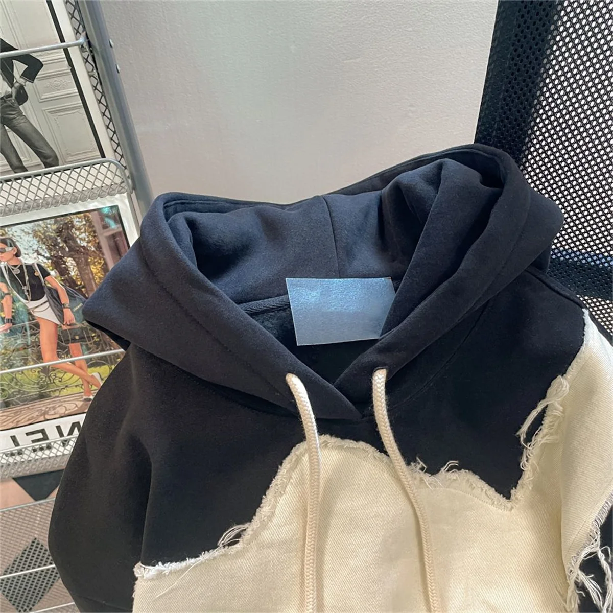 Spring And Autumn Male Vitality Fashion Trends Versatile Simple Lazy Wind 2025 New Color Blocked Patchwork Hooded Jacket