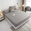 1 piece of solid color bed sheet for bedroom 100%Polyeste Elastic Band Around bedding Fitted Sheet Only (excluding pillowcases) 4