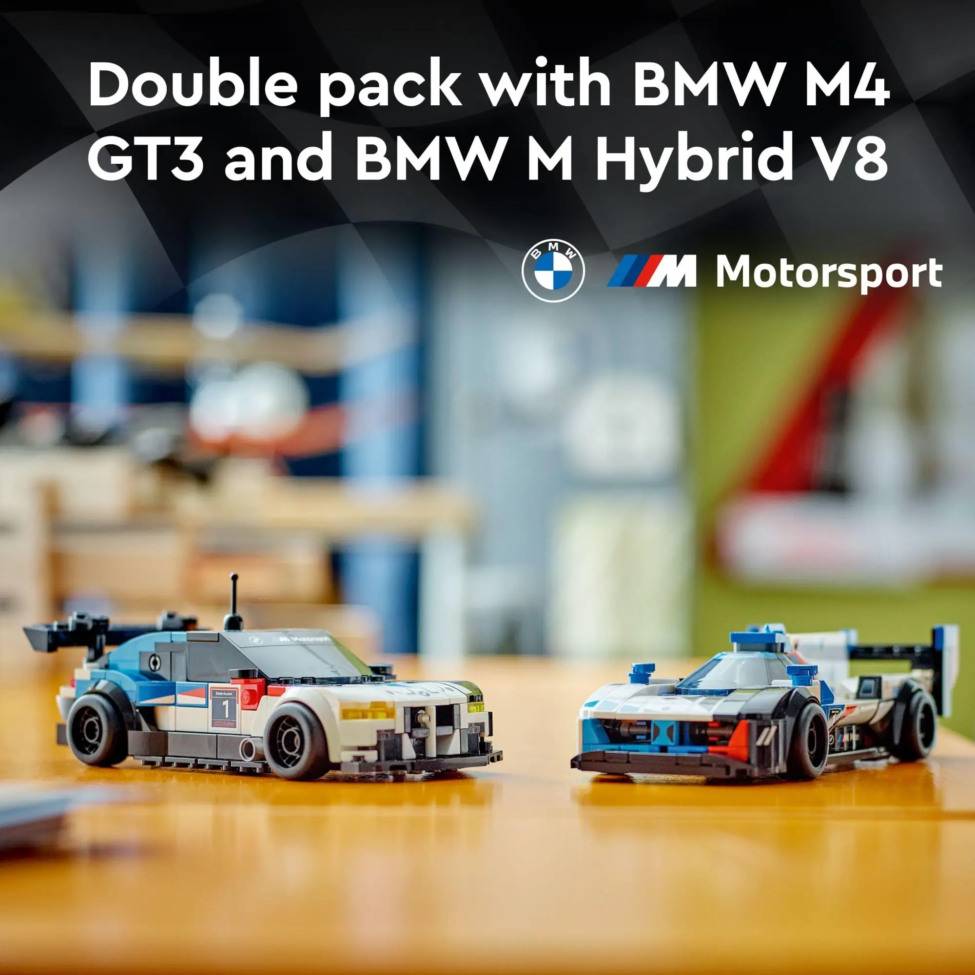 LEGO Speed Champions BMW M4 GT3 & BMW M Hybrid V8 Race Cars BMW Toy with 2 Buildable Models, 2 Driver Minifigures, Car Toy 76922 - Bilde 5