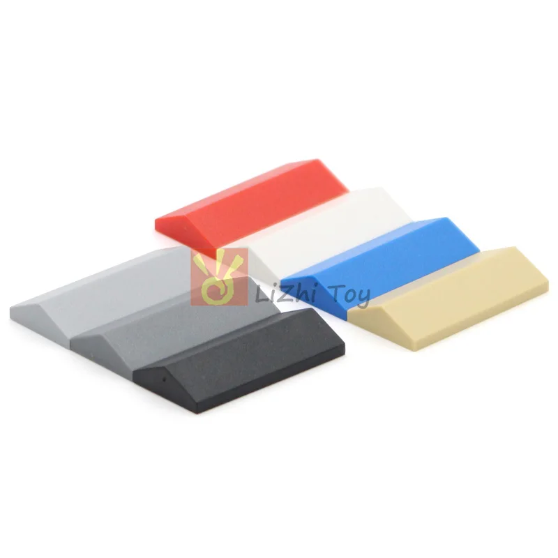 50pcs MOC 벽돌 슬로프 33 2x4 더블 조립 빌딩 블록 지붕 상단 3299 기술 어린이 장난감과 호환 가능