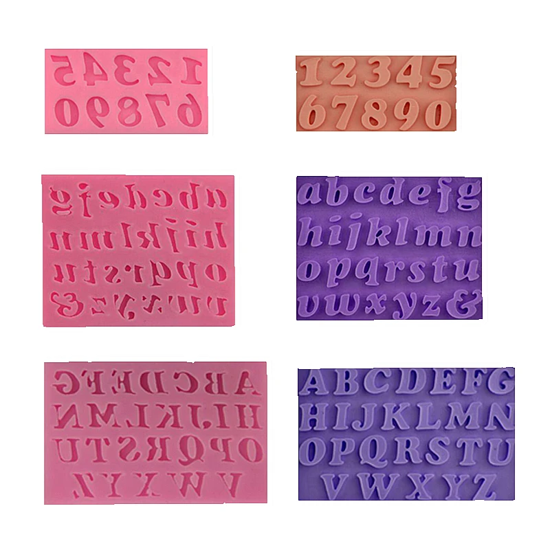 3D Alphanumeric Symbols Silicone Chocolate Mold Cake Decoration Flip