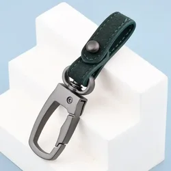Stylish Handcrafted Genuine Leather Keyring - Elegant Key Organizer and Decorative Accessory (Dark green)