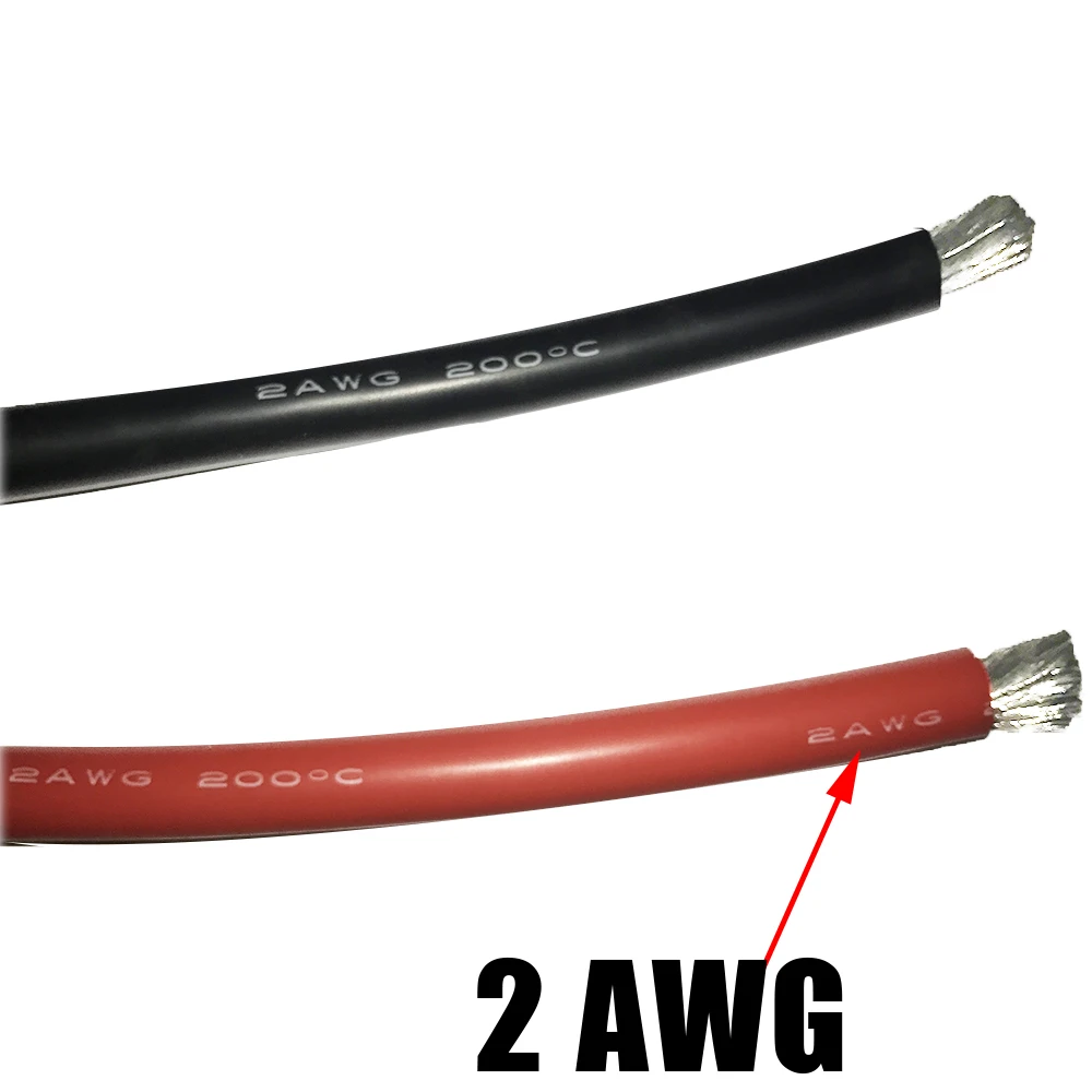 2AWG-Terminal de batería de mm2, Cable de silicona, Clip de plomo de prueba de batería, abrazadera de Cable de puente eléctrico para coche, negro + rojo - AliExpress Luces e iluminación