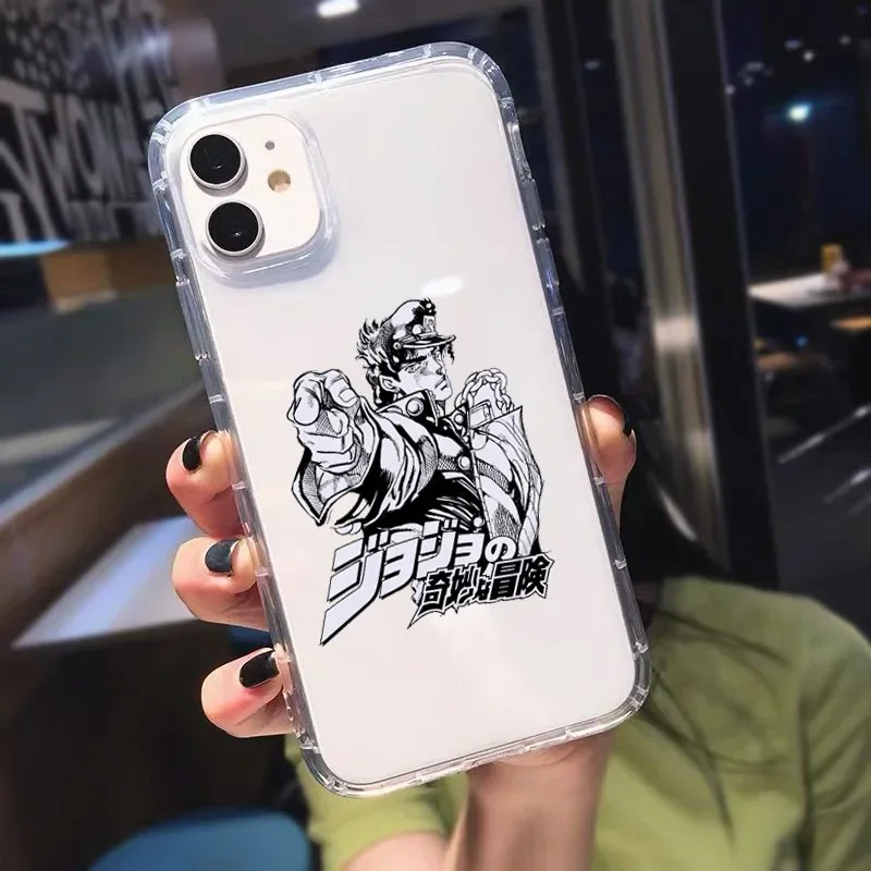 JoJo's Bizarre Adventure Clear Anime Phone Case - Soft Cover Coque