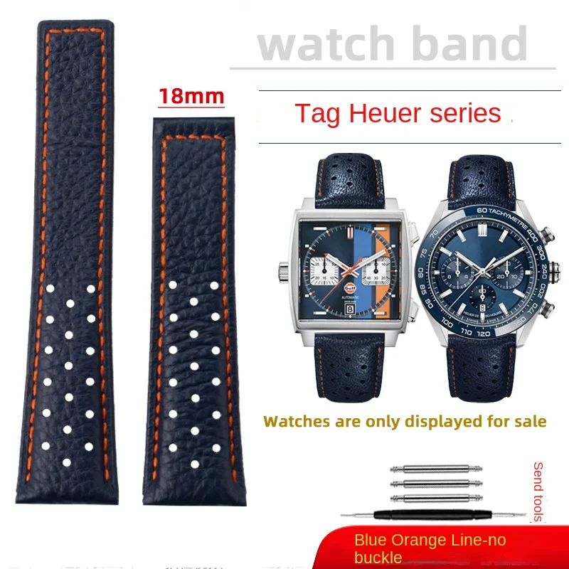 Premium 22mm Breathable Cowhide Leather Men's Watch Strap