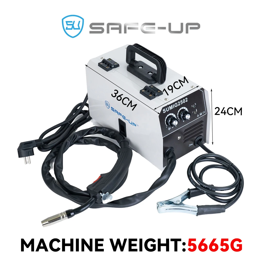 SAFE-UP Semi-automatic Household Welding Machine 250A/220V Non Gas MIG Welder With1KG 0.8mm Flux Core Soldering Accessories