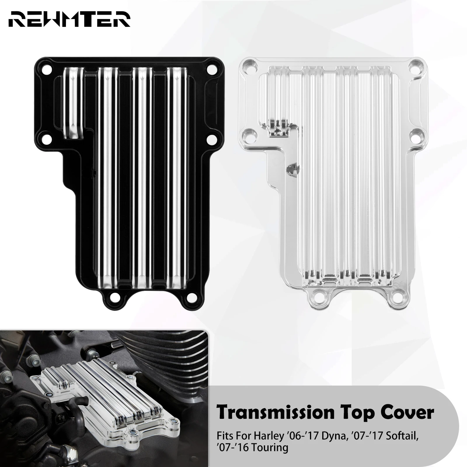 

Верхняя крышка коробки передач мотоцикла хромированная/черная для Harley Touring FLHT FLHR FLTRX 2007-16 Softail Fatboy FLSTN 07-17 Dyna 06-17