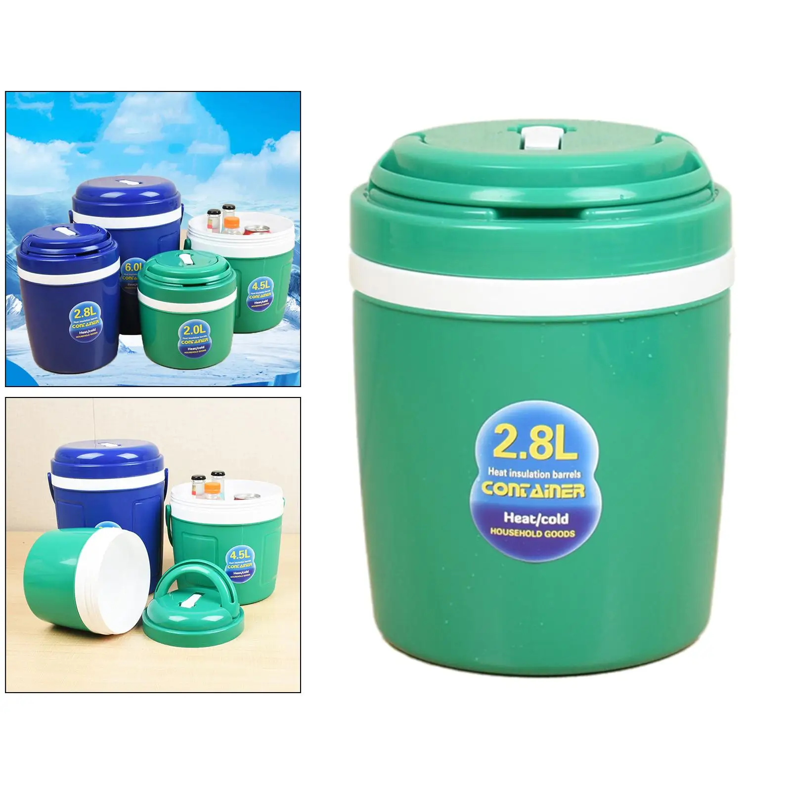Double Wall Ice Bucket Car Insulated Bucket Ice Cube Cooler Beverage Cooler