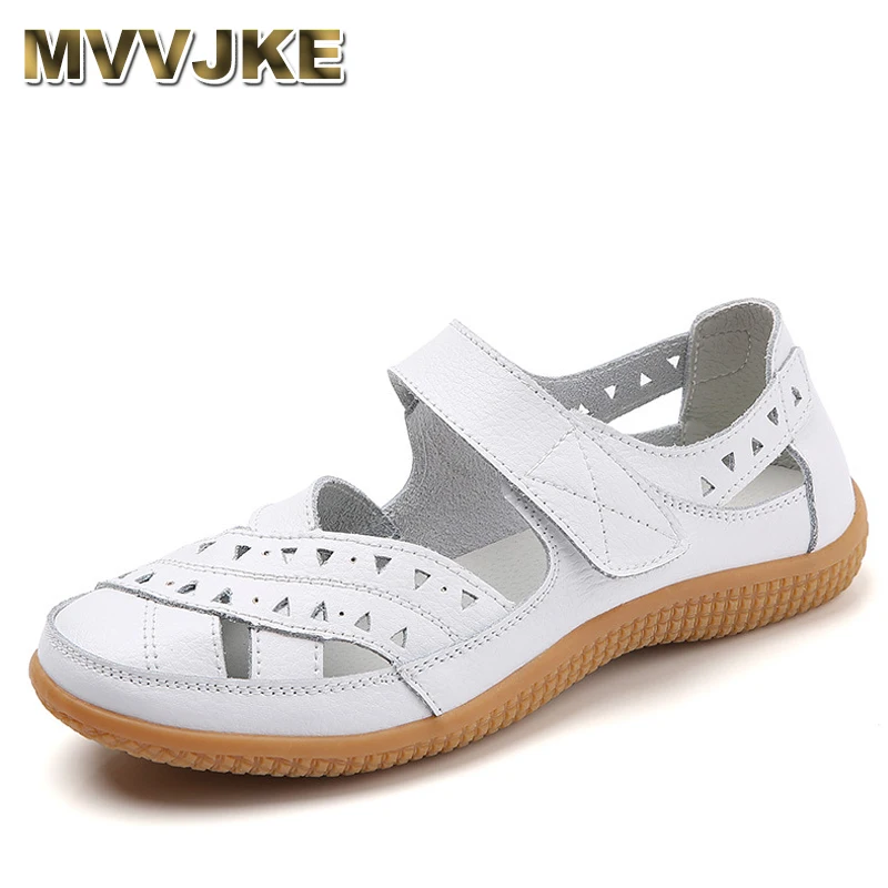 

Новинка, женские сандалии, кожаная обувь, босоножки на плоской подошве, пляжная обувь с закрытым носком, женская обувь