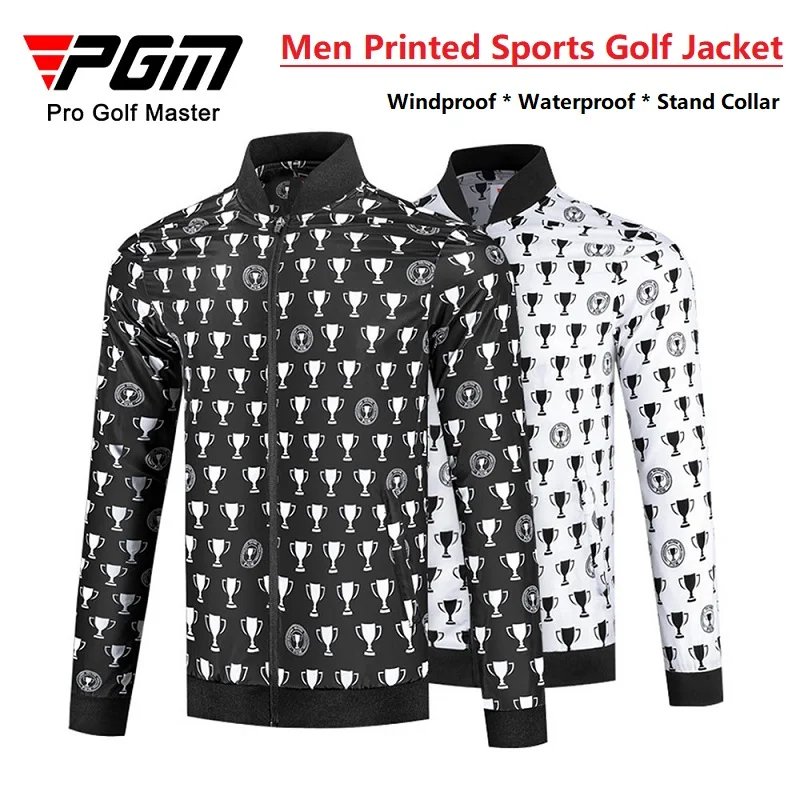Pgm Korean Original Golf Jackets Men Waterproof Stand Up Collar Coat Male Sports Windbreakers Jacket Trendy Brand