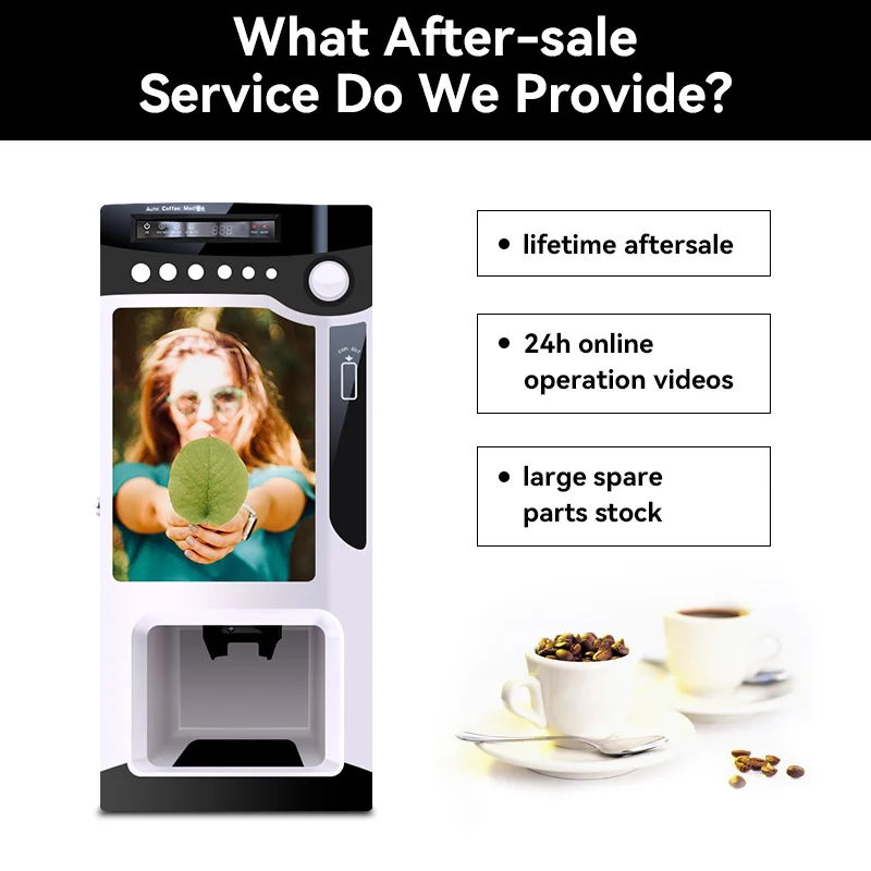 Free Spare Parts Cheap Automatic 3 Selections Instant Drink Coffee Dispenser Coin Operated Vending Machine With Cup Dispenser 6