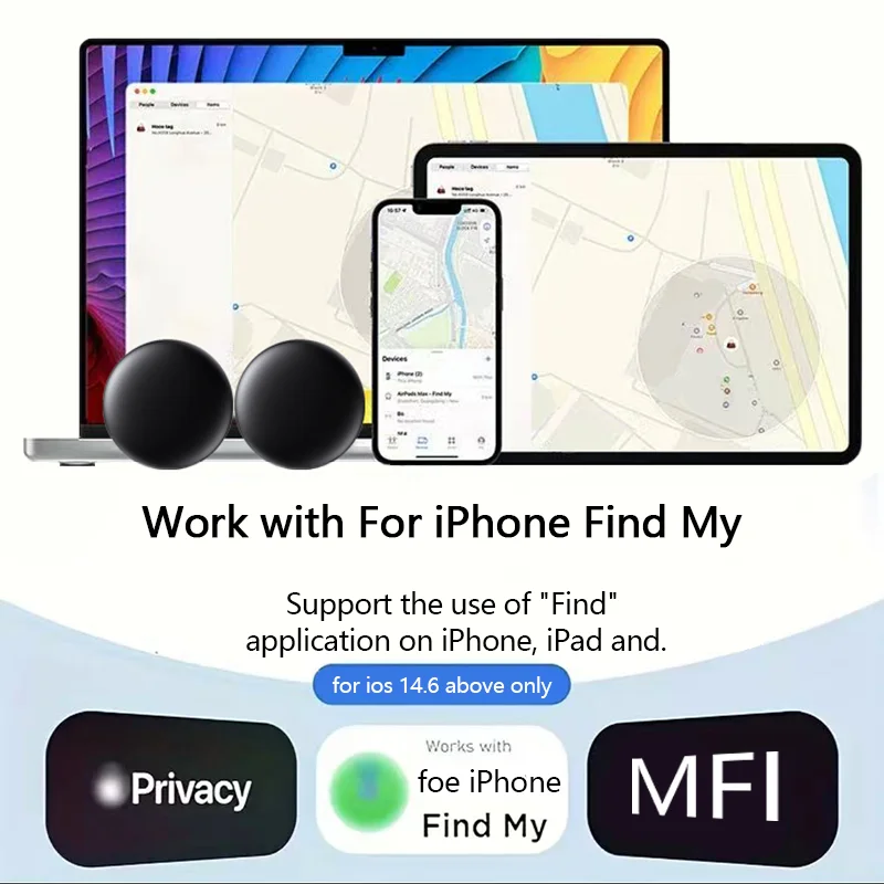 GPS Smart Tag 1/4Pack for Apple Find My Tracker Kits with Strong Magnetic Suction Silicone Shell Anti-loss for Motorcycles & Car