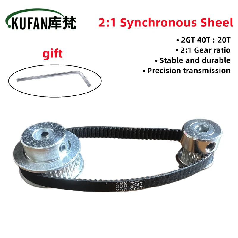 2gt Pulley Gt2 Timing Belt Pulley 40teeth 20teeth 5mm/6/8mm Reduction 21/12 Belt Width 6mm For