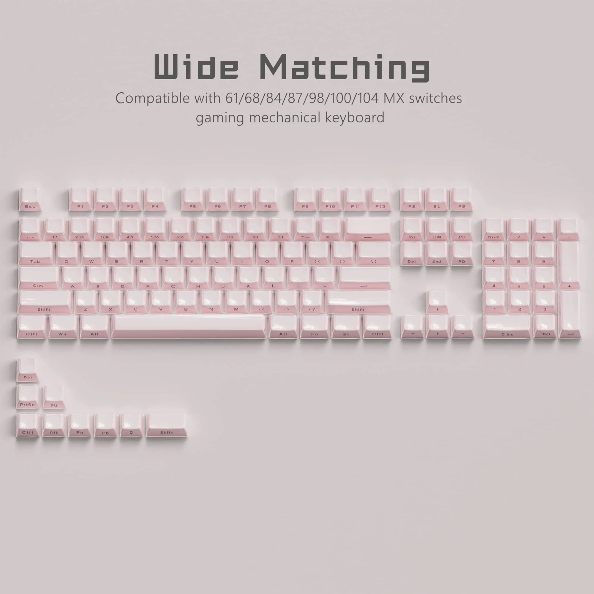 Geléia Redonda Keycaps Laterais para Teclado Mecânico 113 Teclas Cristal de Gelo Rosa Translúcido Oem Perfil Chave Cap para Cereja mx 61 68 104 - Imagem 6