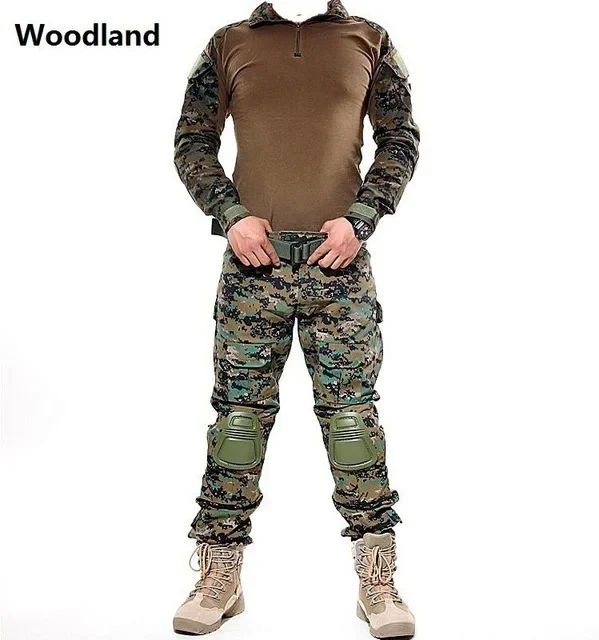 Outdoor Training Hiking Hunting Shooting Tactical Frog Camouflage Uniform Shirts Cargo Pants Elbow Knee Pads Suits tactical suit tactical shirt combat uniform