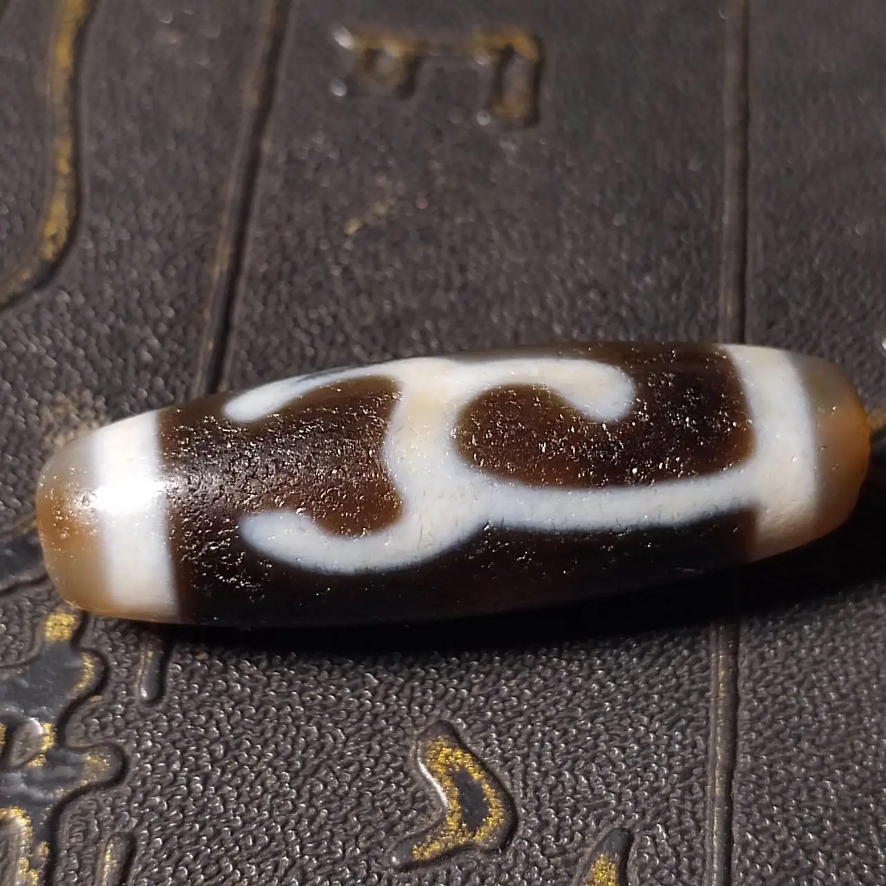 

Tibet Natural Agate Dzi Horseshoe Tara Bead Necklace Pendant for Men and Women, Vintage Clavicle Chain DIY Accessories