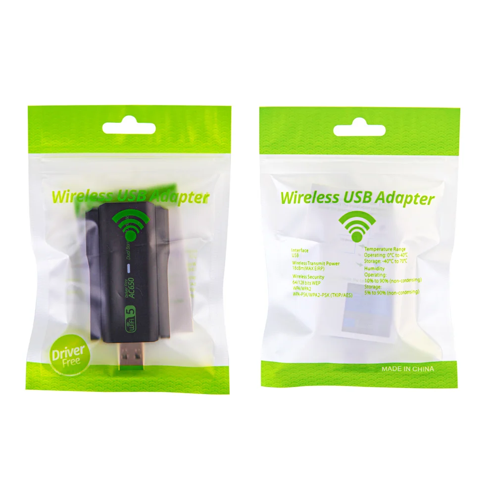 듀얼 밴드 USB wifi 650Mbps 어댑터 2.4GHz 5GHz WiFi 2 안테나 PC 미니 컴퓨터 600Mbps 네트워크 카드 수신기