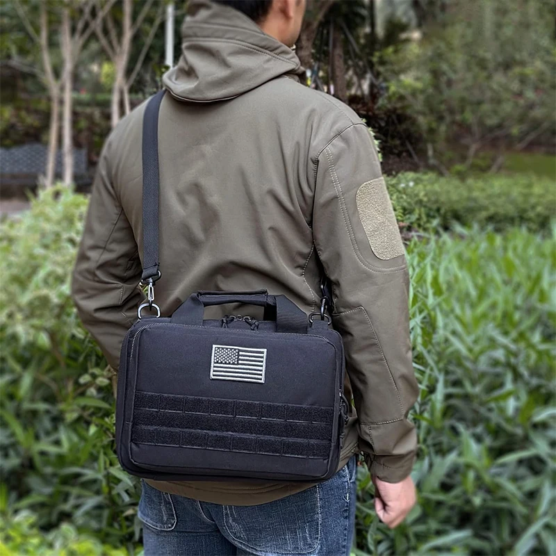 Large Molle Bag for Gun Concealed Carry Pistol Case Outdoor Shoulder Handbag EDC Pouch Magazine Holder Shooting Hunting Pack 6