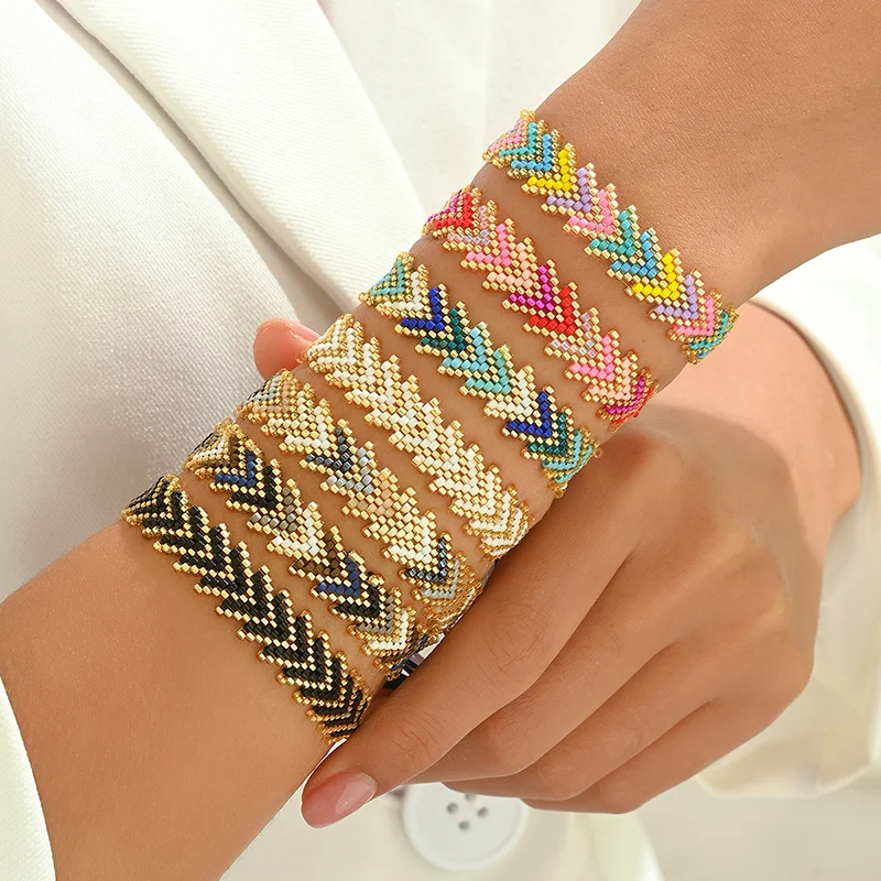 ALIYA, pulseras de cuentas Miyuki coloridas, cadena para mujer, regalo, brazalete para pareja, joyería de moda, accesorios hechos a mano al por mayor