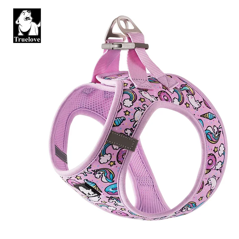 Waistcoat Type Light Pet Harness For Outdoor Activity Nylon Stretch Fabric 3M Reflective Titanium D-shape Buckle TRUELOVE TLH3016