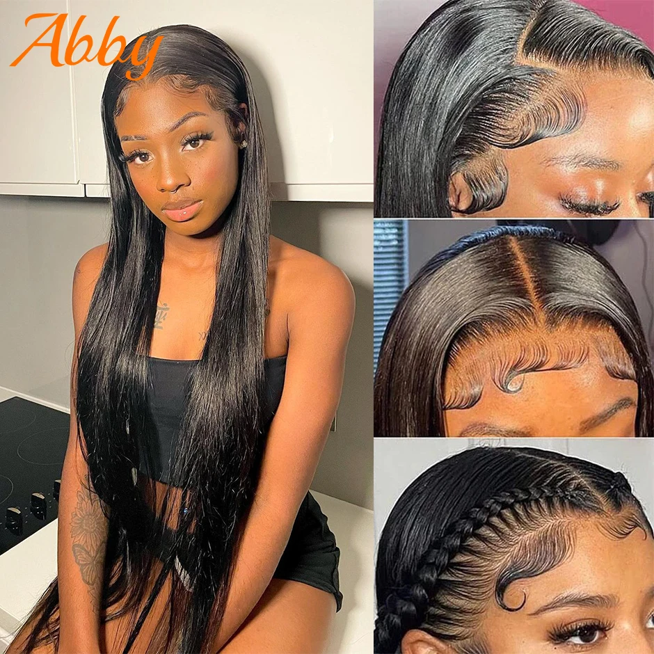 ABBY Hair Long Straight Lace Front Wigs HD Transparent Lace Frontal Wig Full For Women Human Hair Wigs human hair wig lace front wig human hair wigs front lace wig