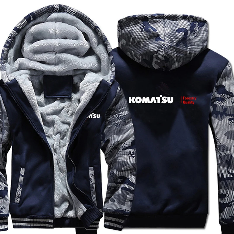 Komatsu Hoodies Men Coat Winter Warm Fleece Komatsu Sweatshirts Jacket 5