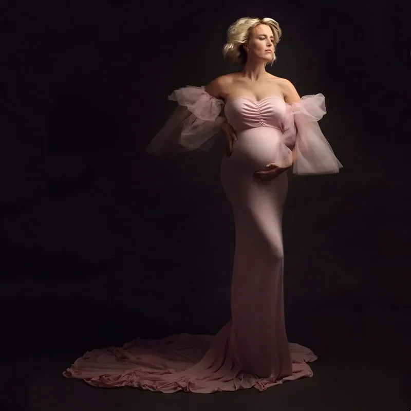 

Stunning Mermaid Maternity Photography Dress Long Train Bodycon Gown for Pregnant Women's Photo Shoots and Special Occasions