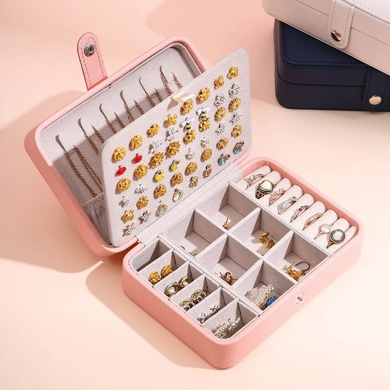

Leather Jewelry Box Organizer Jewelry Display Convenient Jewelry Boxes And Packaging Ring Boxes Suitable For Earrings And Rings