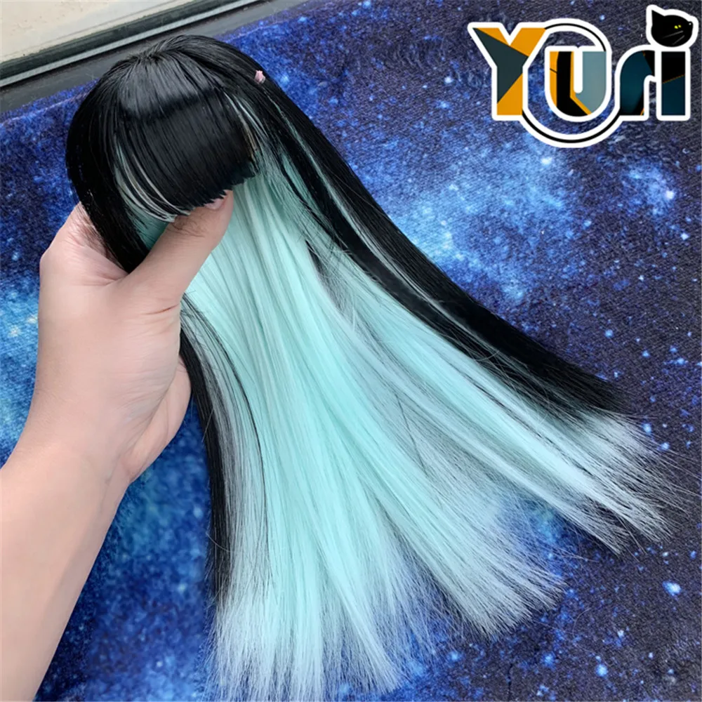 

BJD Doll Use Tokitou Muichirou Long Black Green Wig Cosplay 1/3 1/4 1/6 BJD Wig Hair Handmade C
