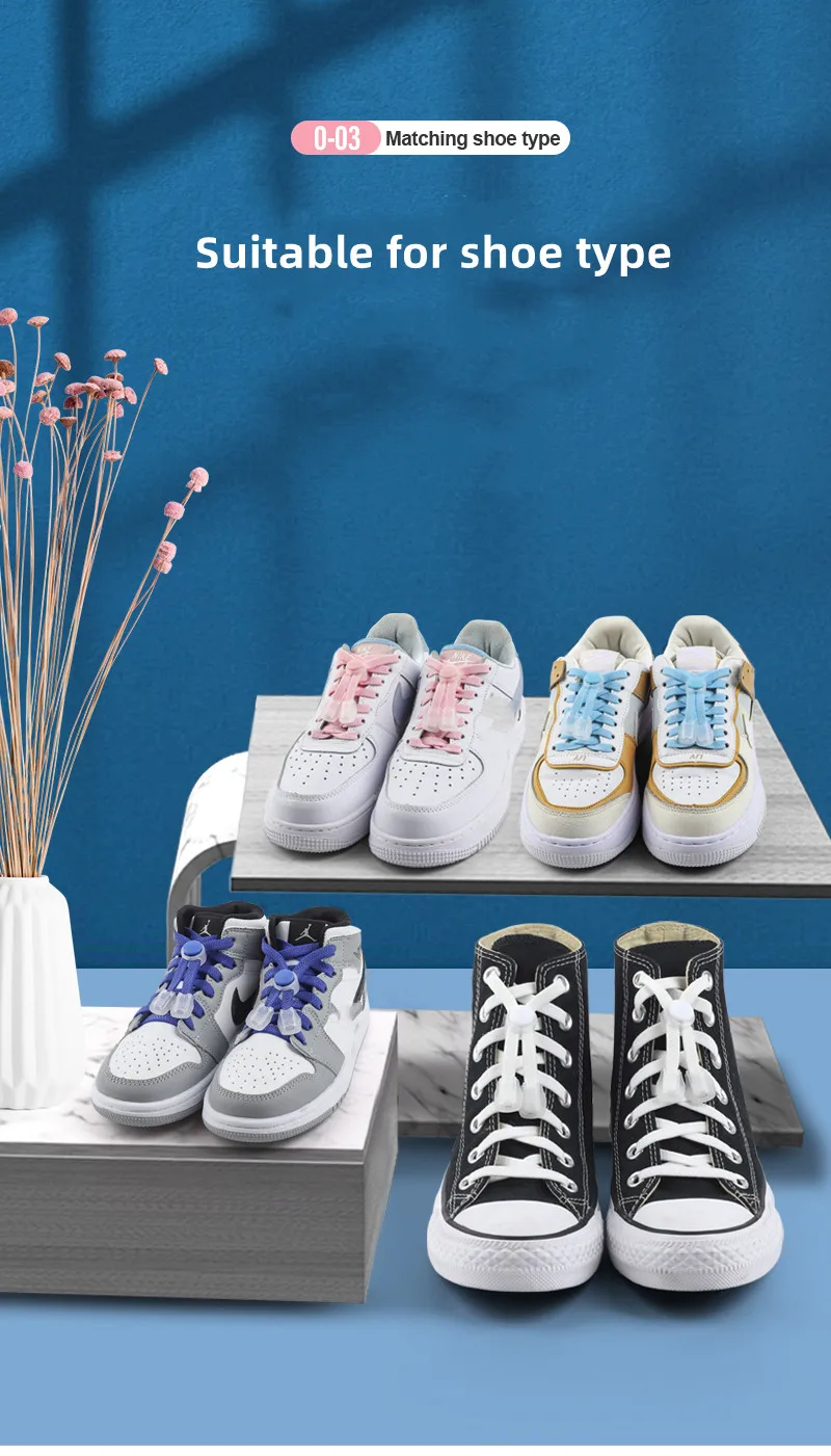 New Elastic Laces Sneakers Flat Rubber Band Shoelace Kids Adult Quick Lace Lazy No Tie Shoelaces Sport Running Shoestrings 1Pair