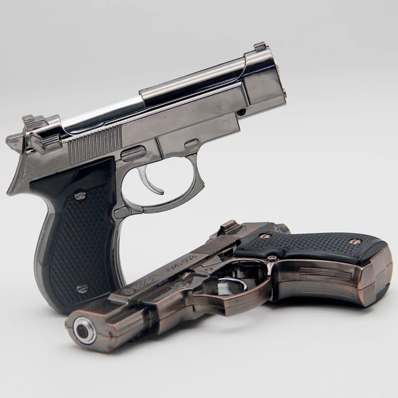 Fake Gun Lighters No Gas Windproof Red Flame Cigarette Gun Lighter Fire