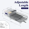 Extendable Dish Rack, Large Drying Dish Rack with Cutlery & Cup Holders, Dish Rack and Drainboard Set 3