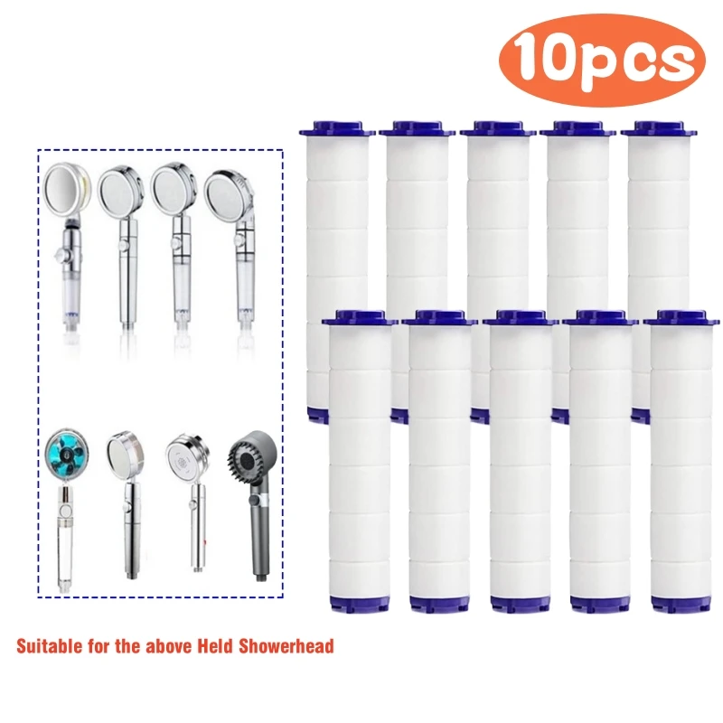 Substituição de Cabeça de Chuveiro à Mão, Cartucho De Filtro De Algodão PP, Purificação De Água Dura, Acessório Do Banheiro, Pulverizador De Banho, 10Pcs