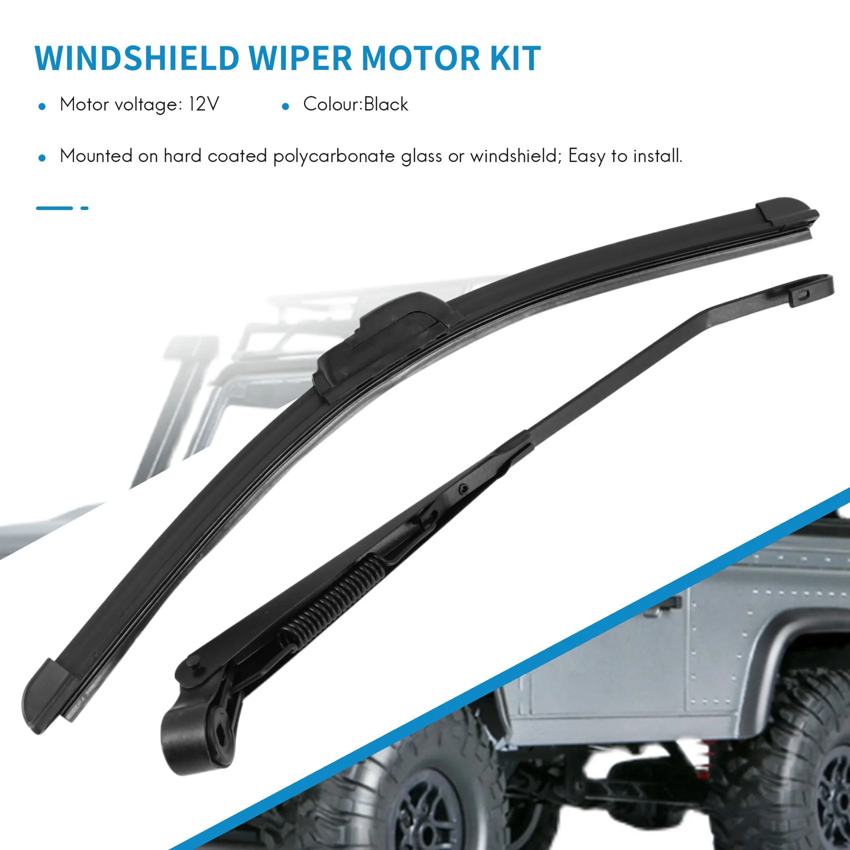 

Universal UTV 12V Electric Windshield Wiper Kit for Polaris Ranger RZR Can Am