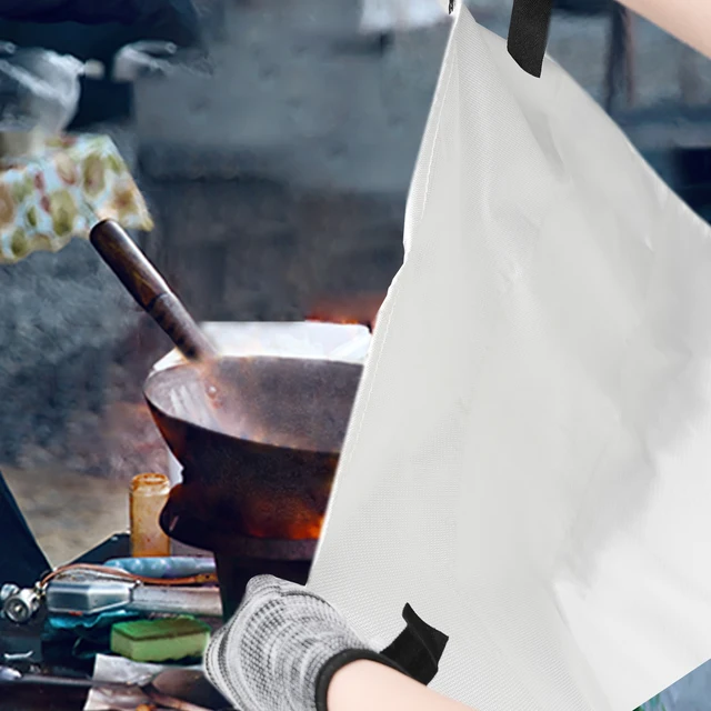 Coperta Antincendio 1.5x1.5m In Fibra Di Vetro - Per Cucina, Camino, Auto - Foto 7