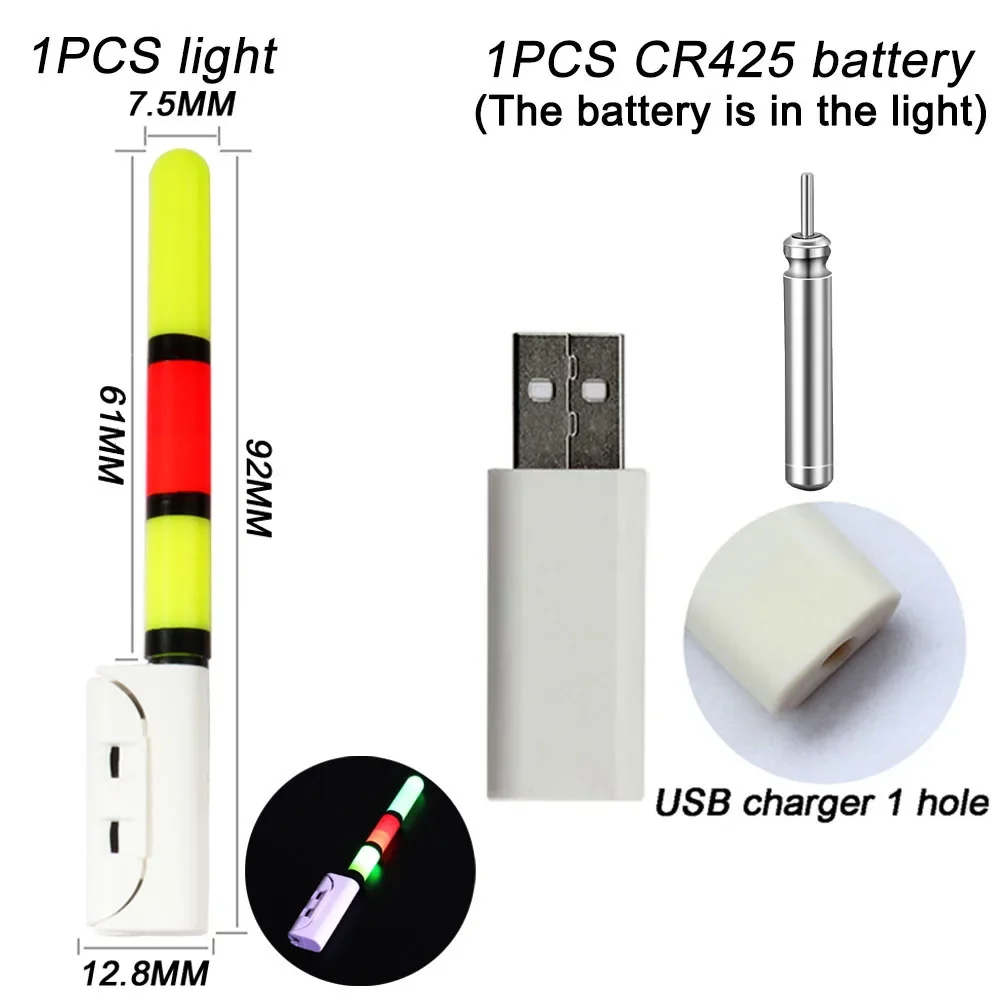 Waterproof LED Luminous Fishing Rod Light with USB Rechargeable Battery