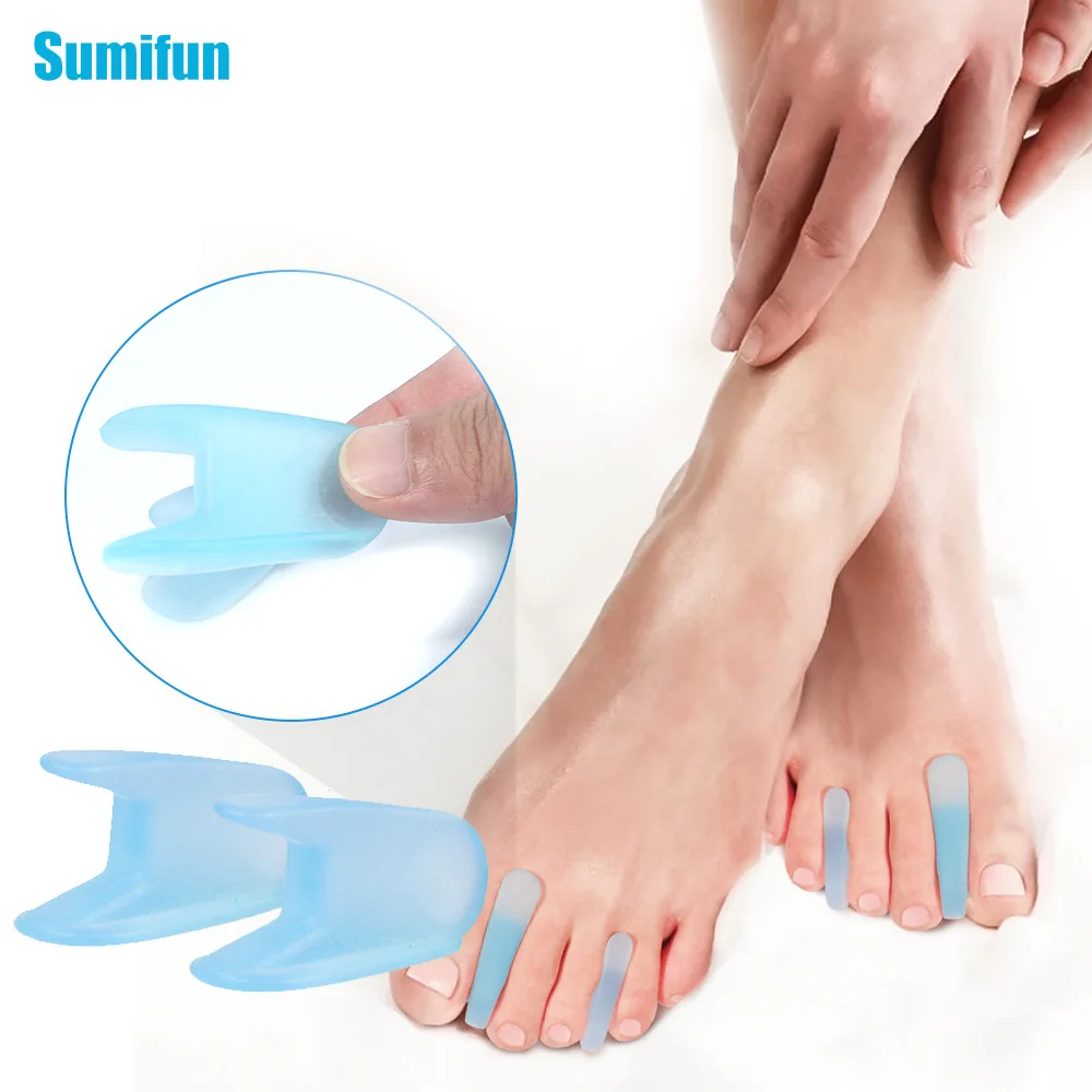 2Pcs/Pair Silicone Toe Separator Bunion Hallux Valgus Correction Toes Overlapping Orthopedics Foot Health Care Pedicure Tool