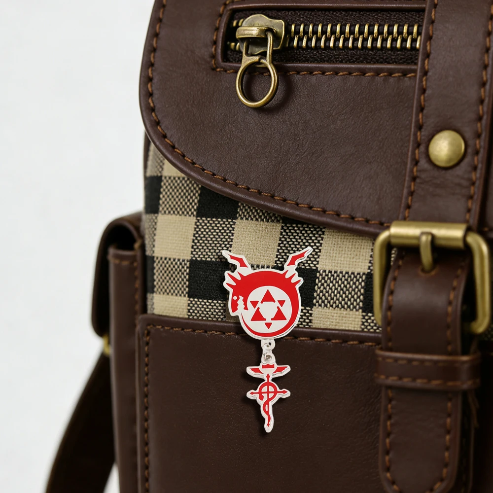 Fullmetal Alchemist Flamel Emaille-Anstecknadel Homonculus Logo Anhänger Brosche Eternal Cycle Abzeichen Abenteuer Fantasy Manga Anime Süßes Geschenk – Detail 6
