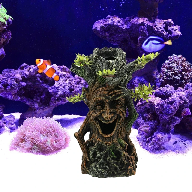 Décoration d'aquarium tronc d'arbre visage effrayant Nobby Pet