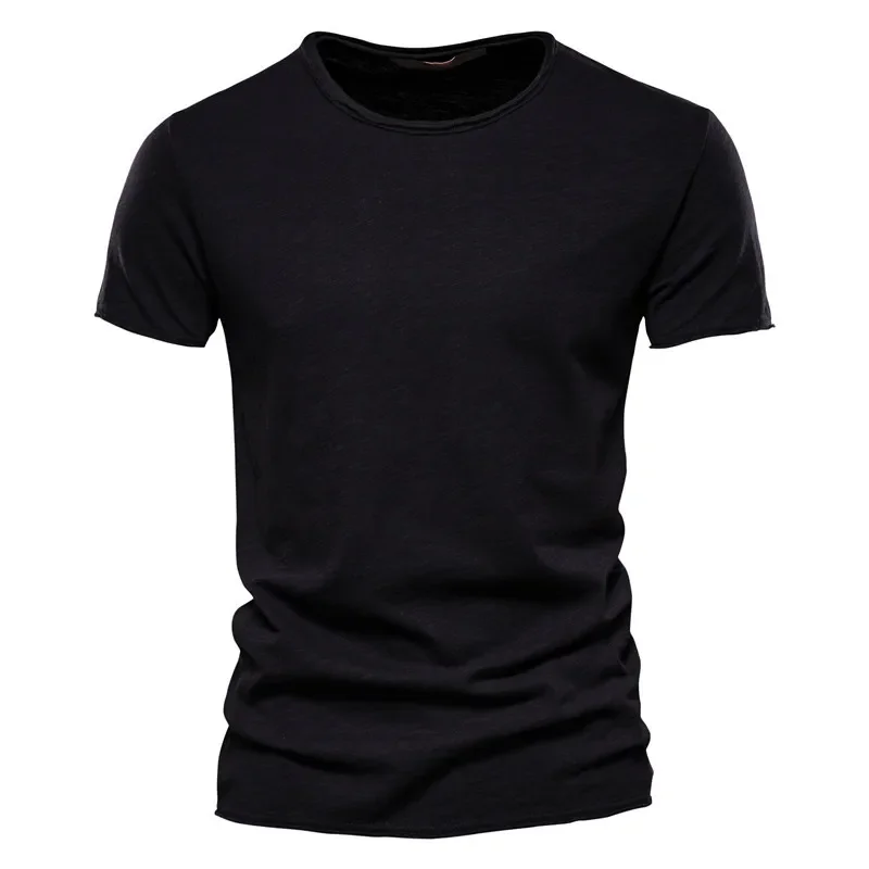 Solid Color T Shirt Men Casual O-neck Top Tees Men Summer Classic Cotton t shirt for men