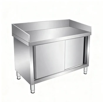 งานผลิตเหล็กสำหรับครัวเชิงพาณิชย์ โต๊ะทำงานสแตนเลส ตู้เก็บของ อุปกรณ์ครัวที่ปรับแต่งได้ 1