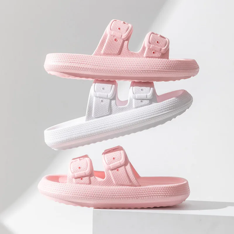 Comwarm Neue Damen-Plateau-Hausschuhe, Outdoor-Damensandalen mit verstellbarer Schnalle, Sommer, Eva, weiches Licht, Damen-Strand-Hausschuhe – Detail 11
