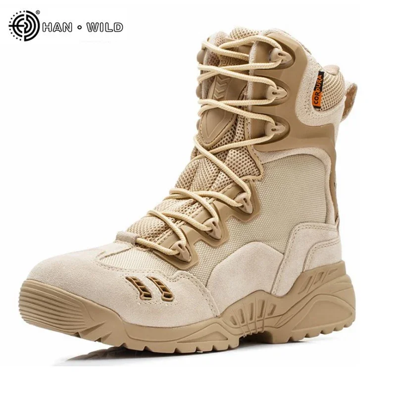Men Winter Boots Leather Camouflage Lace Boots High Top Safety Works Combat Ankle Men's Tactical shoes