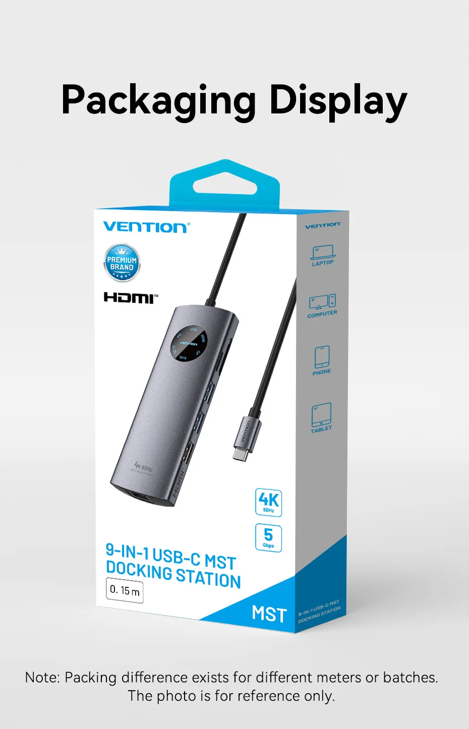 Dual HDMI USB C HUB DP Adapter 4K60Hz 9 in 1 Splitter with RJ45 USB3.0 PD100W MS