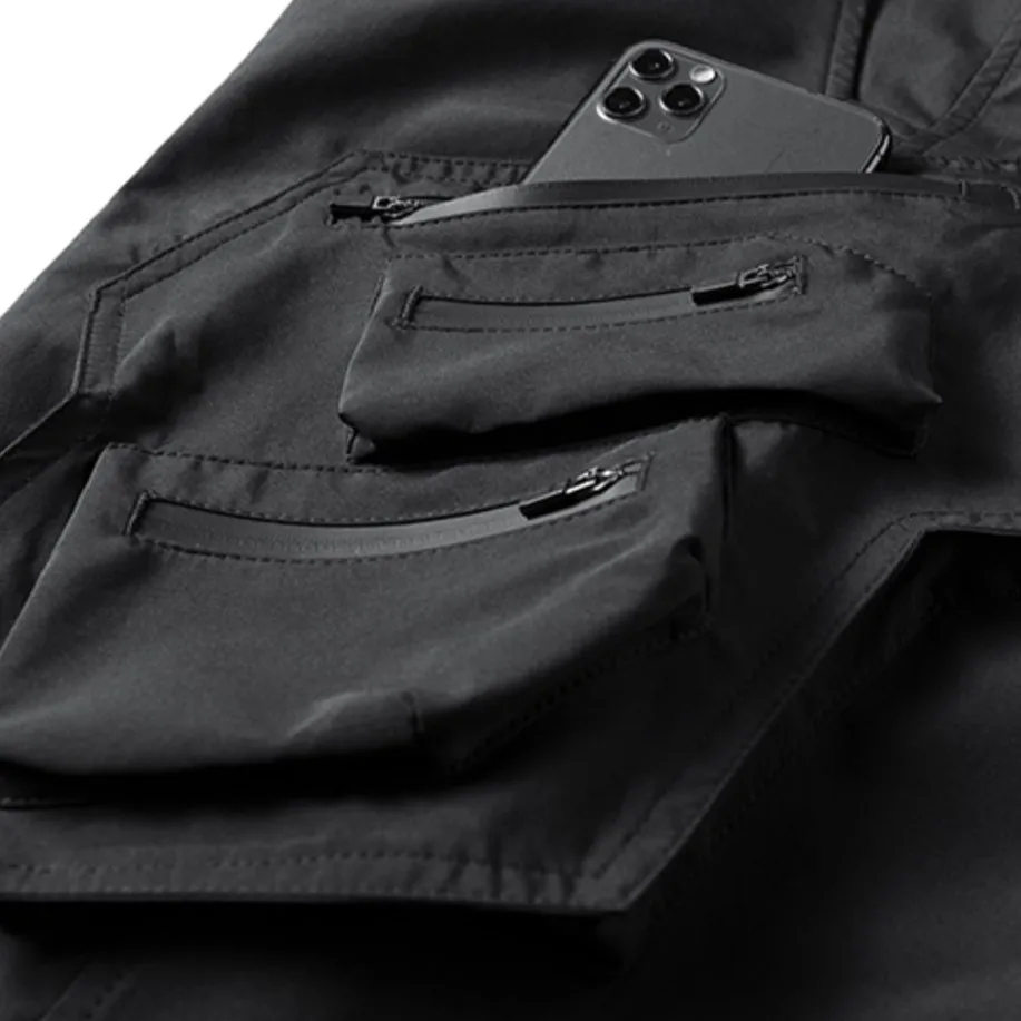 Casual Sports Pants Multi-pocket Functional Hip Hop Cargo Pants Paratrooper Tactical Techwear Adjustable Waistband Men Street Trousers